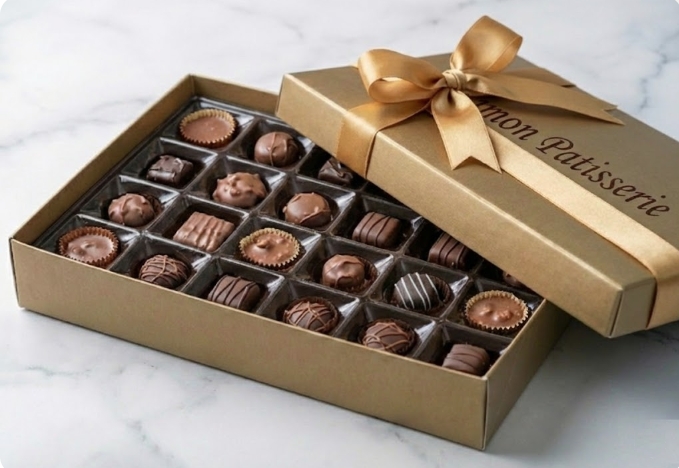 Hediyelik 1 Kg El Yapımı Lüks Çikolata Aranjmanı Özel Tasarım Kutu