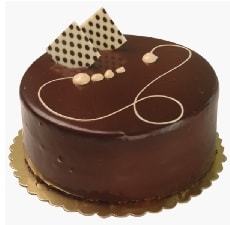 Mini Boy Yuvarlak Çikolatalı Yaş Pasta Sade Tasarım